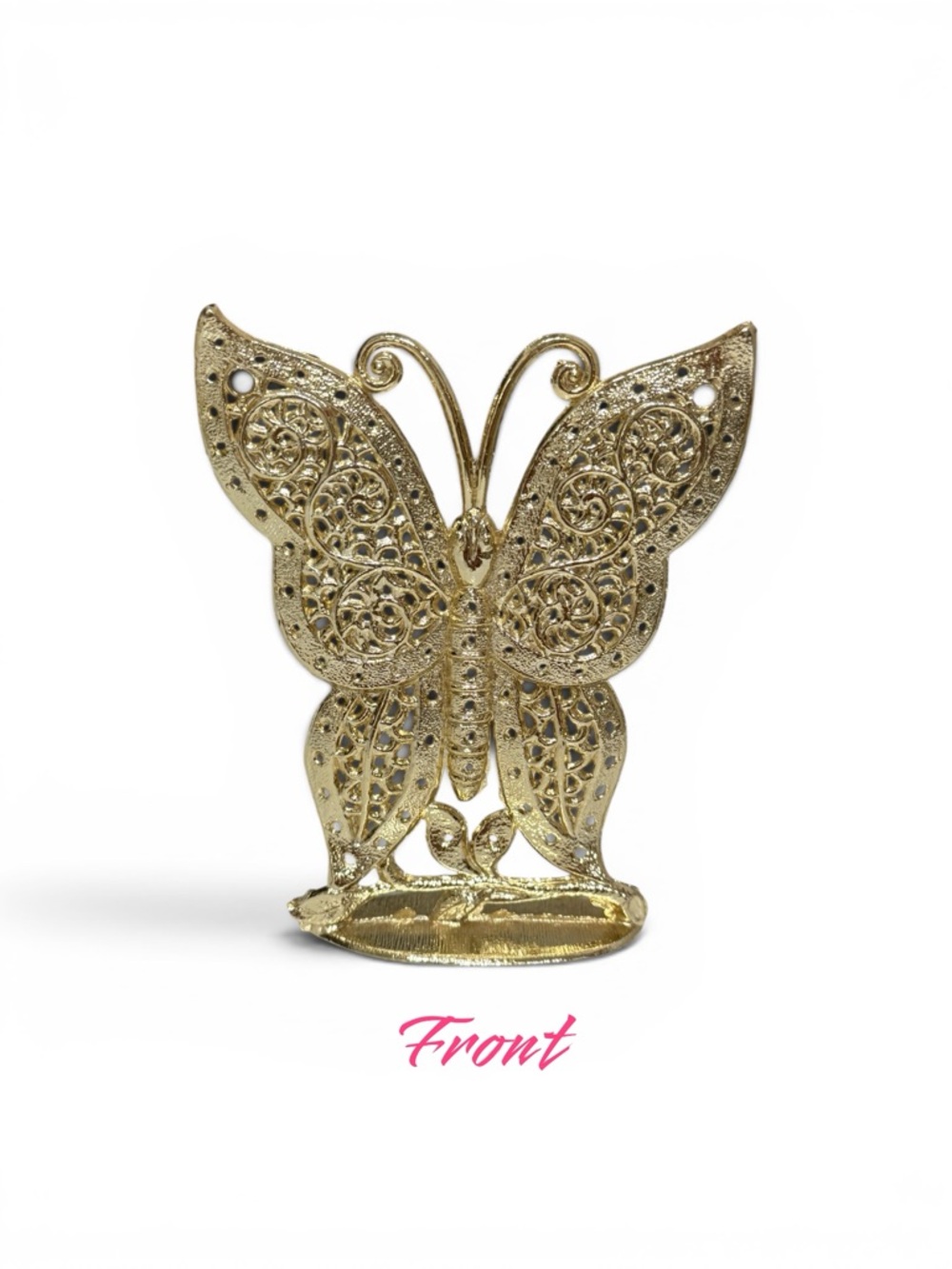 Vintage Gold Butterfly Filigree Earring Holder - Picture 7 of 11